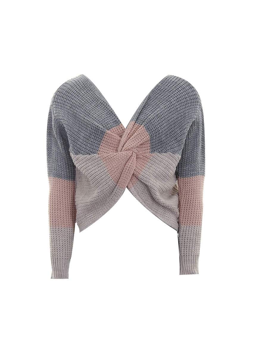 Grey Colour Block Reversible Jumper - Image 3