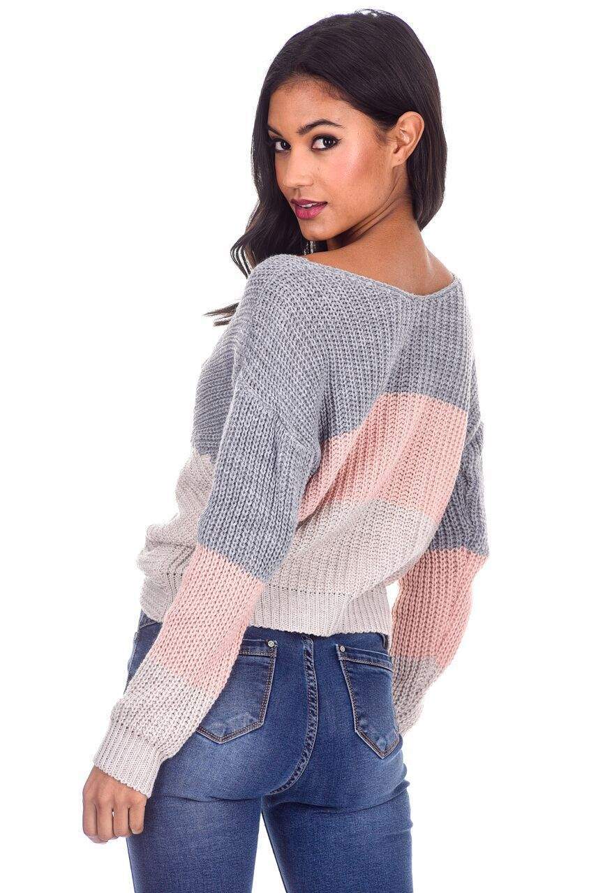 Grey Colour Block Reversible Jumper - Image 4