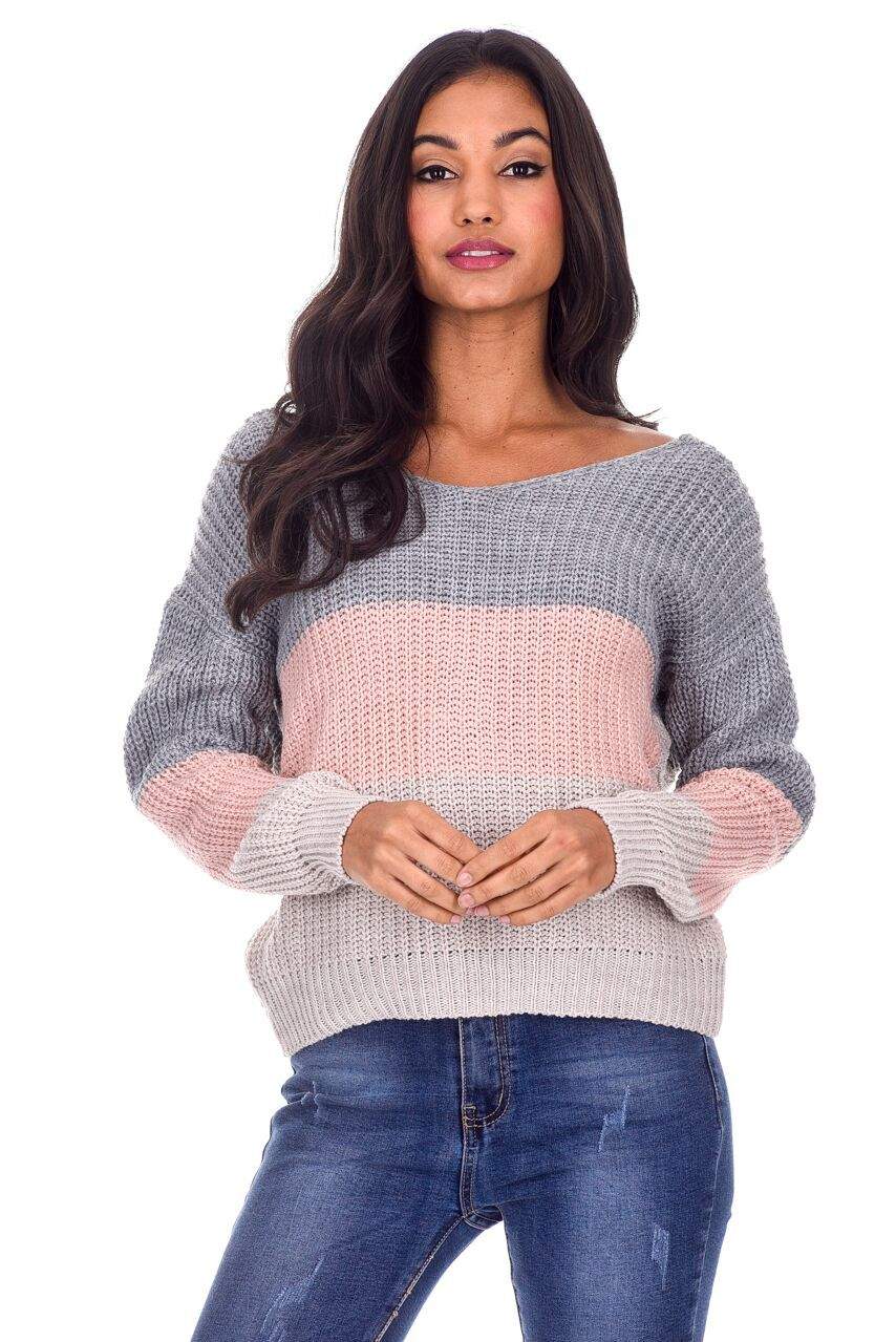 Grey Colour Block Reversible Jumper - Image 5