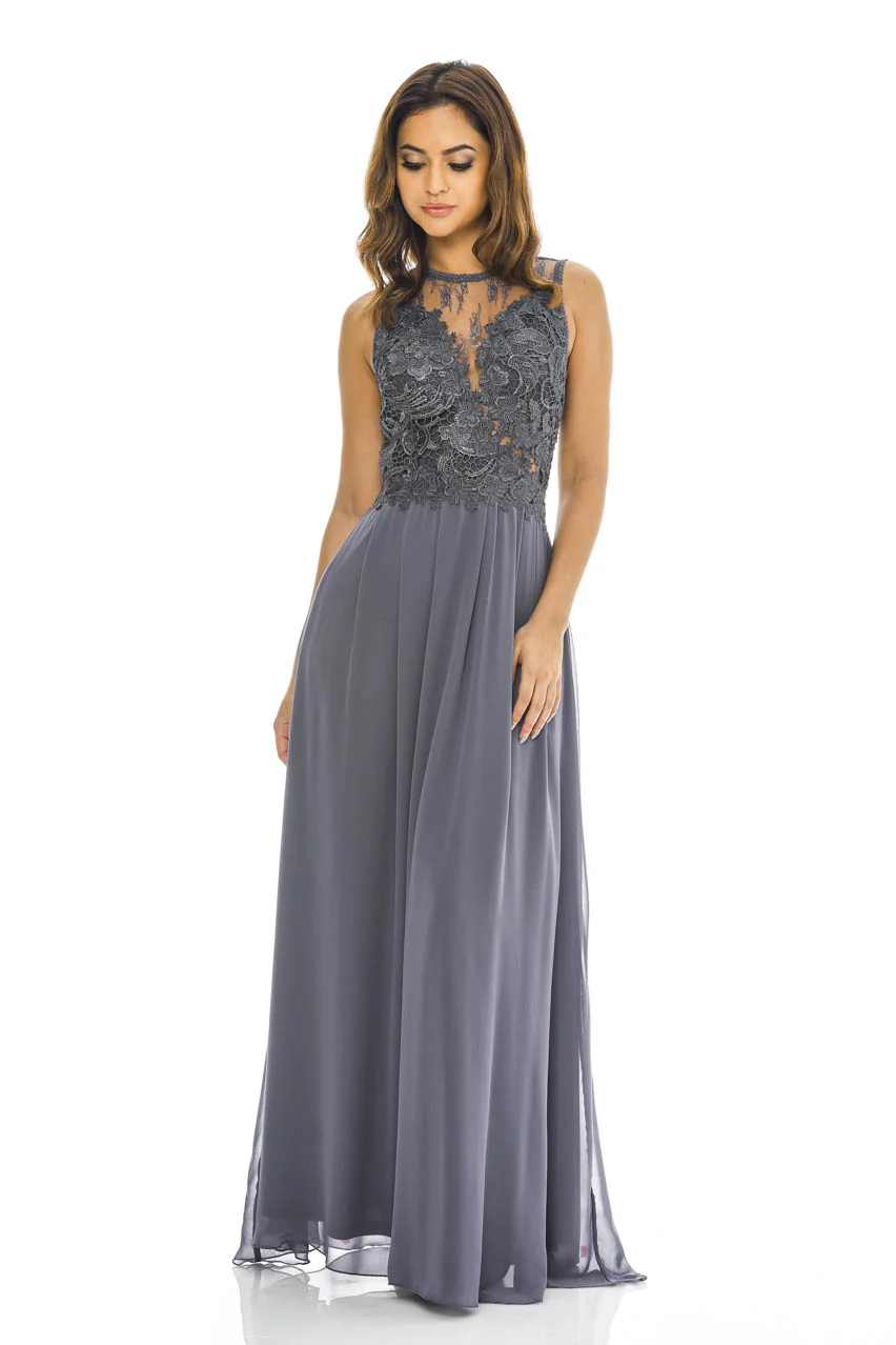 Grey Crochet Top Maxi Dress - Image 2