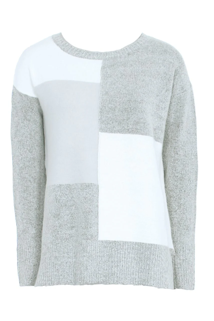 Grey Patchwork Jumper - Image 3