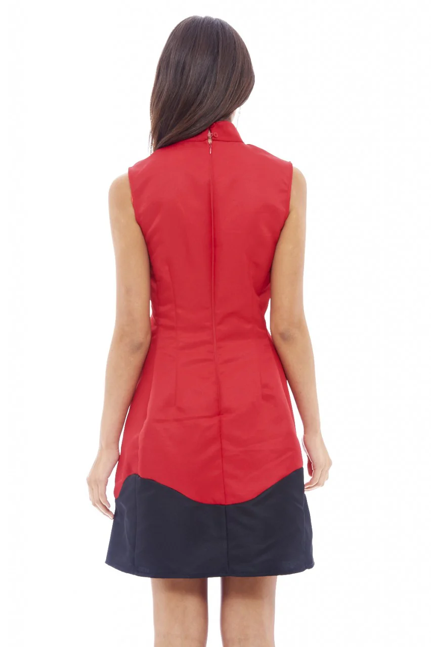 High Neck Wave Skater Dress - Image 4
