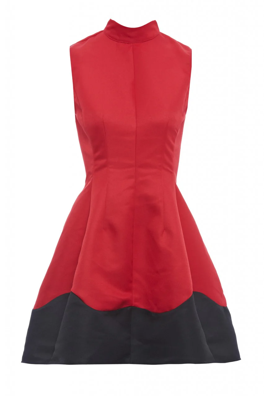 High Neck Wave Skater Dress - Image 5