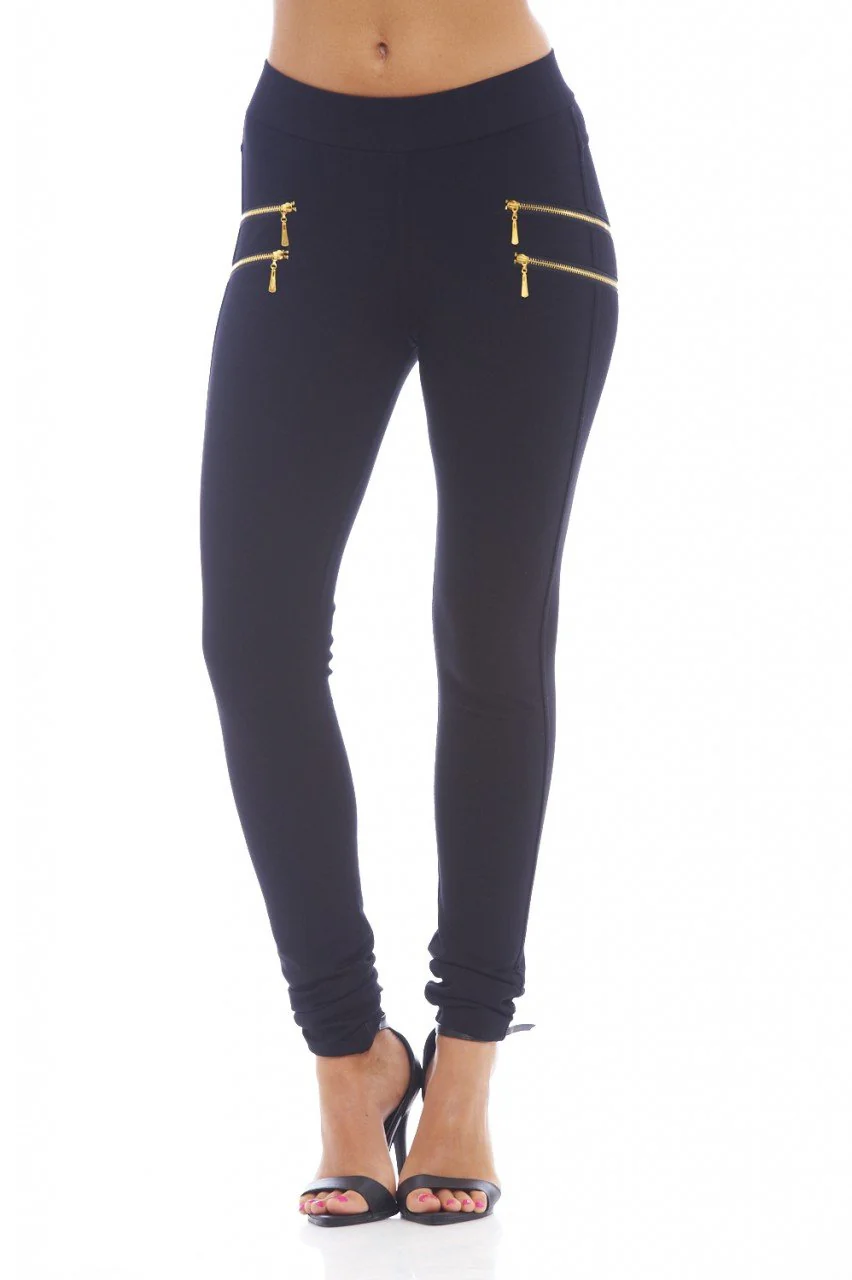 High Waisted Zip Pants - Image 2