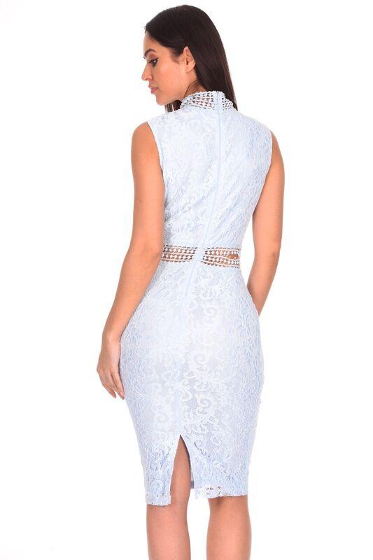 Ice Blue Lace Midi Dress - Image 3
