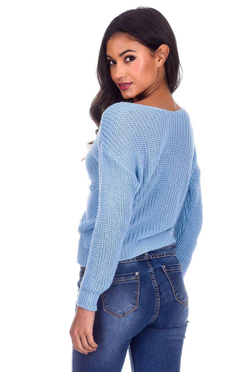 Ice Blue Reversible Twist Knot Jumper - Image 3
