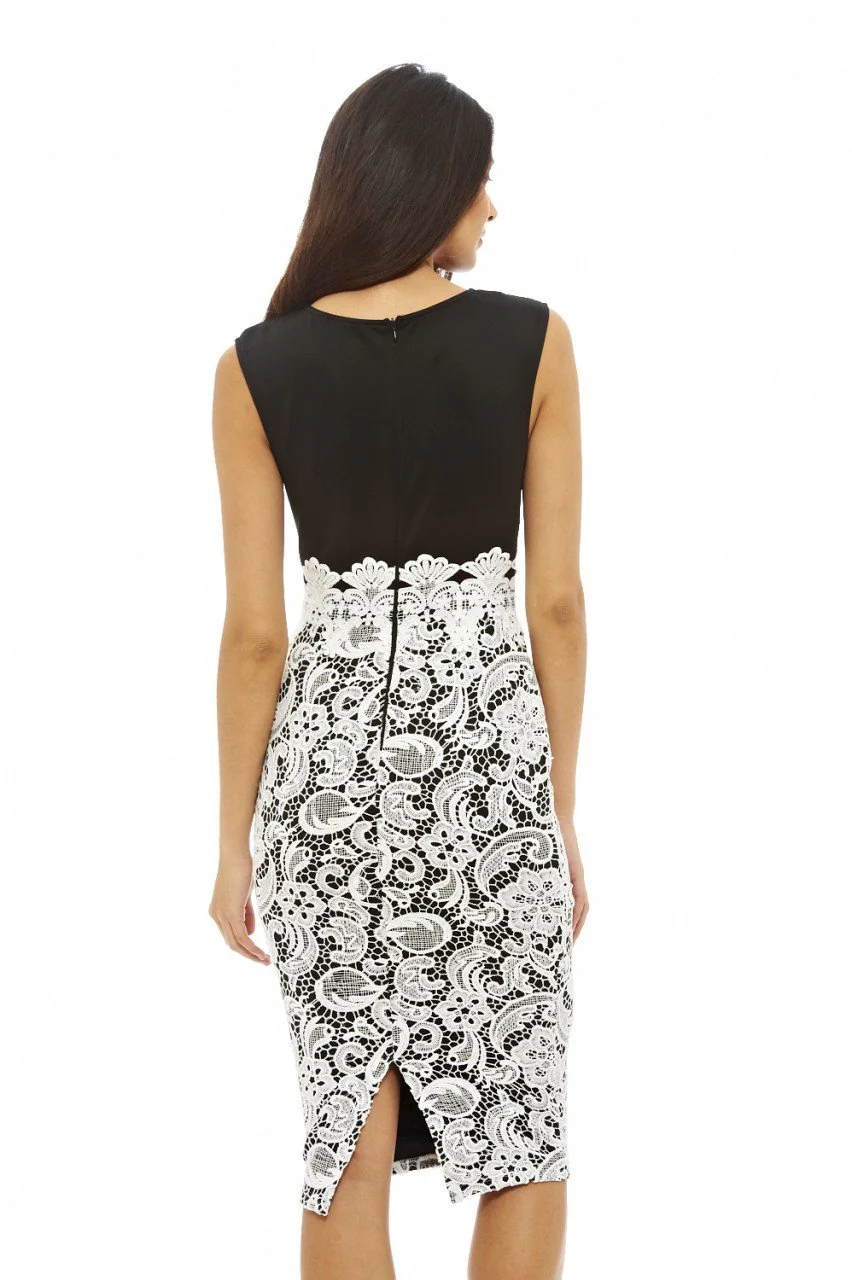 Lace Bodycon Midi Dress - Image 3
