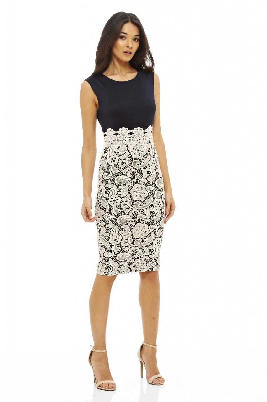 Lace Bodycon Midi Dress - Image 2