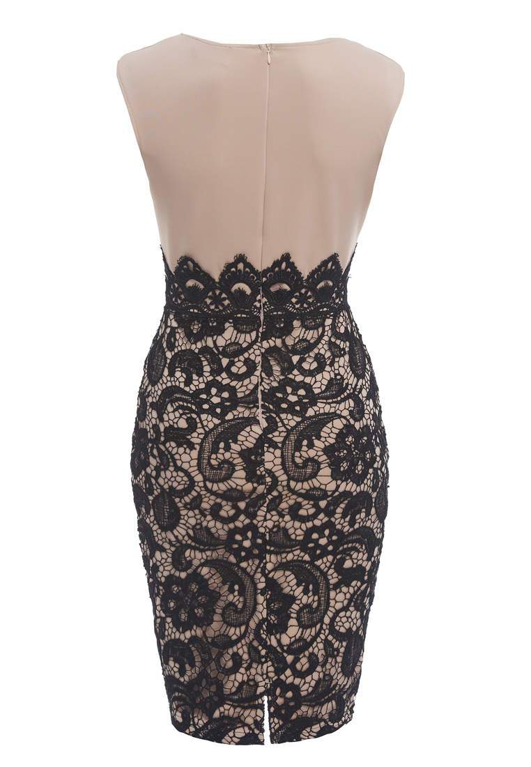 Lace Bottom Bodycon Midi Dress - Image 7