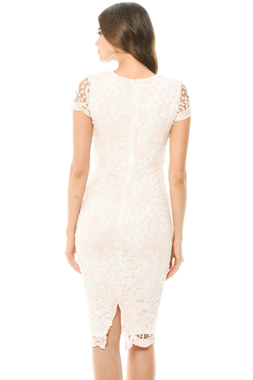 Lace Insert Midi Dress - Image 3