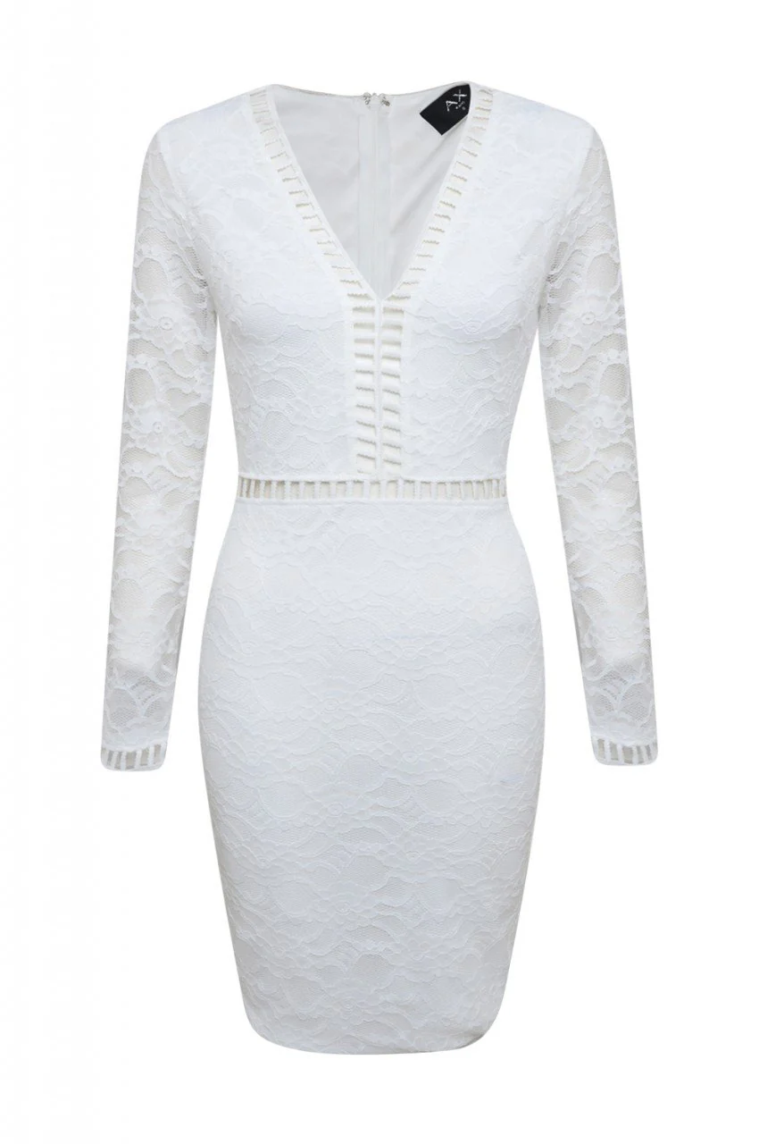 Lace Ladder Detail Dress - Image 5