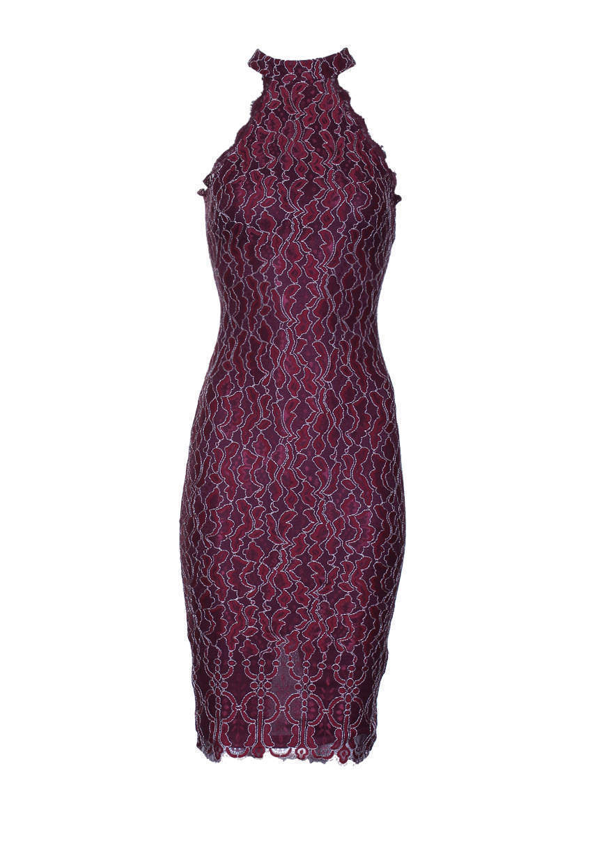 Lace Plum Midi Dress - Image 4