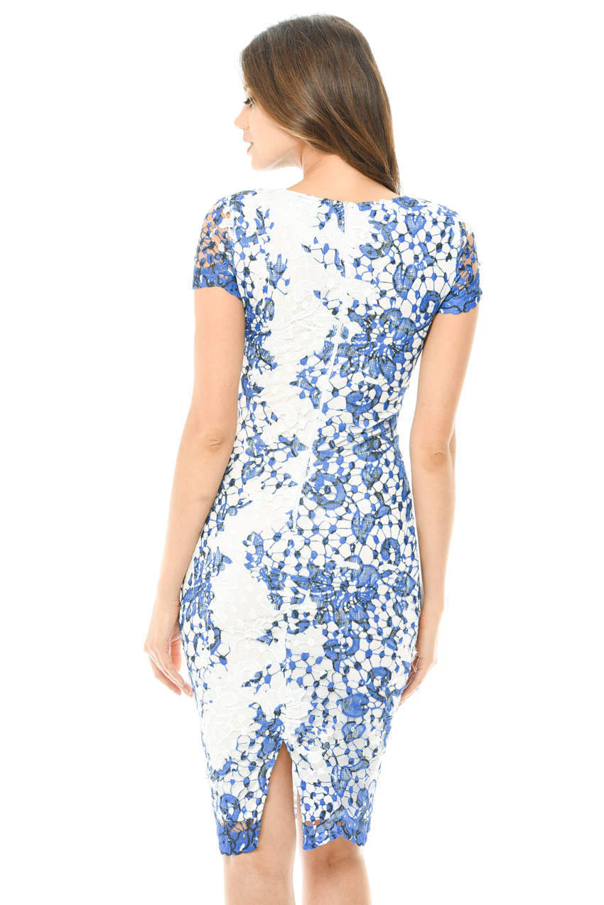 Lace Printed Midi Dress - Image 3