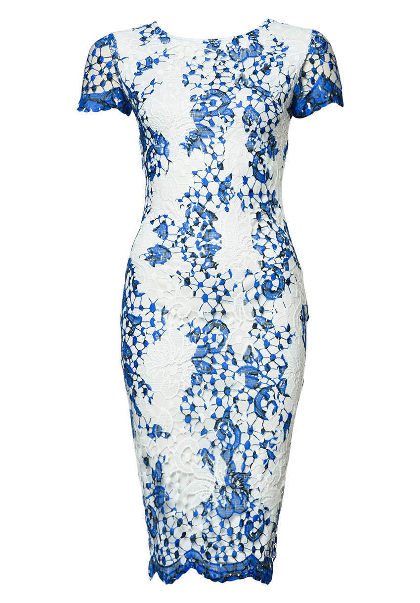 Lace Printed Midi Dress - Image 4