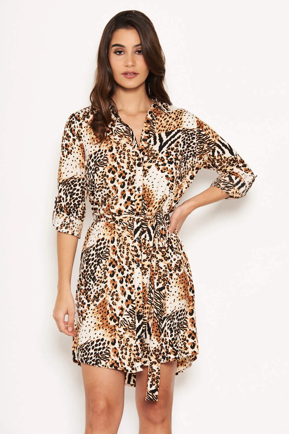 Leopard Print Shirt Dress - Image 4