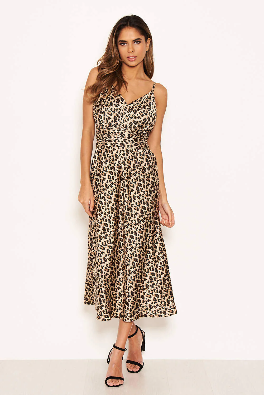 Leopard Print Silky Midi Dress - Image 3