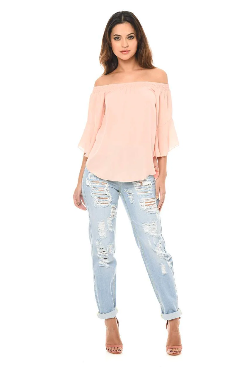 Light Blue Ripped Loose Jeans - Image 2