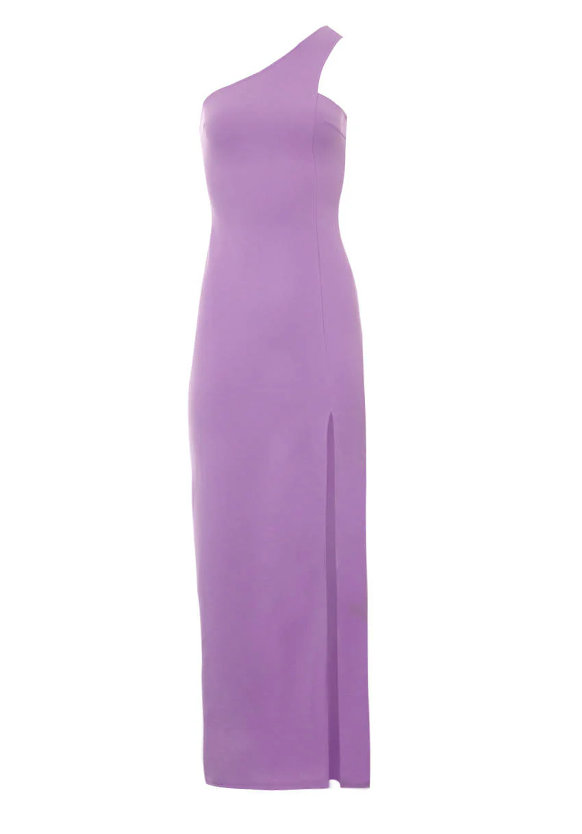 Lilac Asymmetric Thigh Split Maxi Dress - Image 4