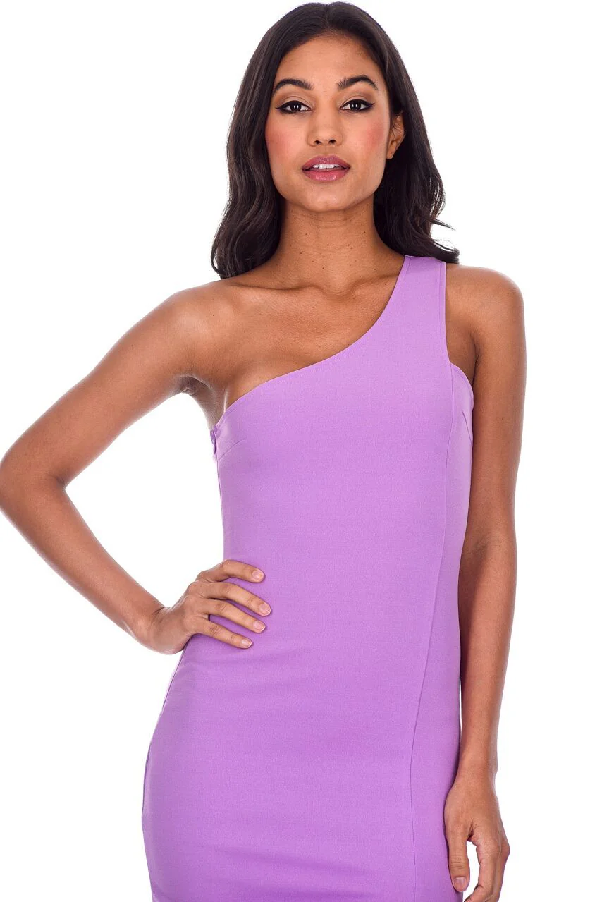 Lilac Asymmetric Thigh Split Maxi Dress - Image 5