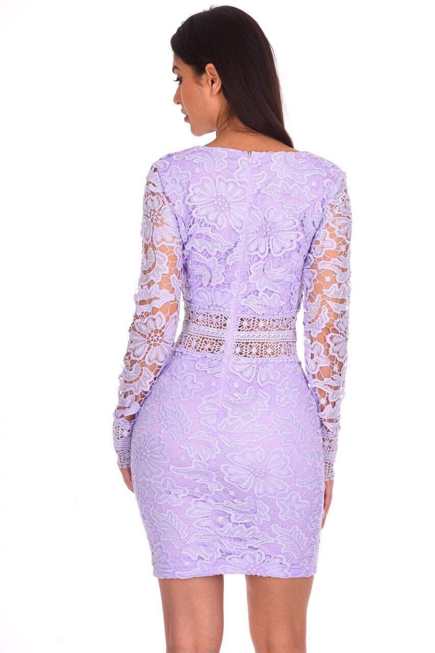 Lilac Crochet Detailed Dress - Image 3