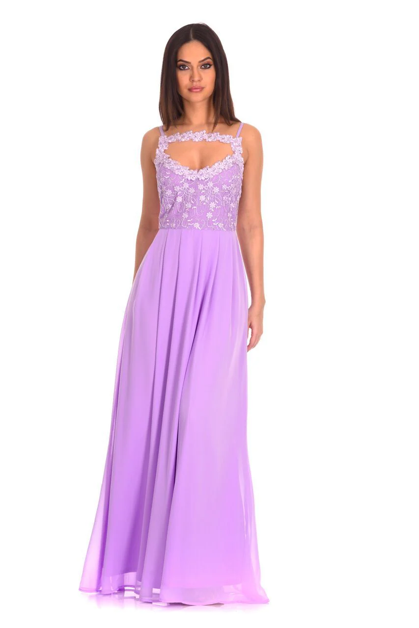 Lilac Crochet Top Maxi Dress - Image 2
