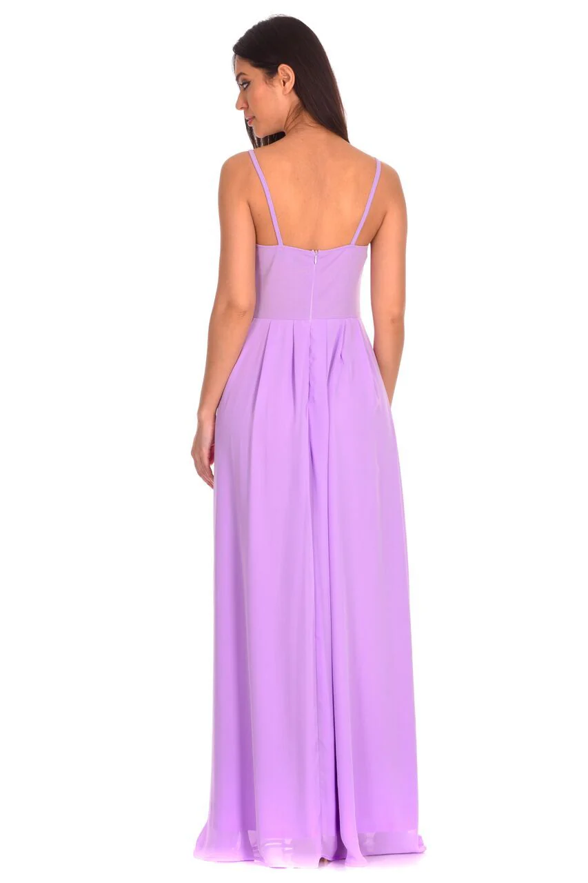 Lilac Crochet Top Maxi Dress - Image 3
