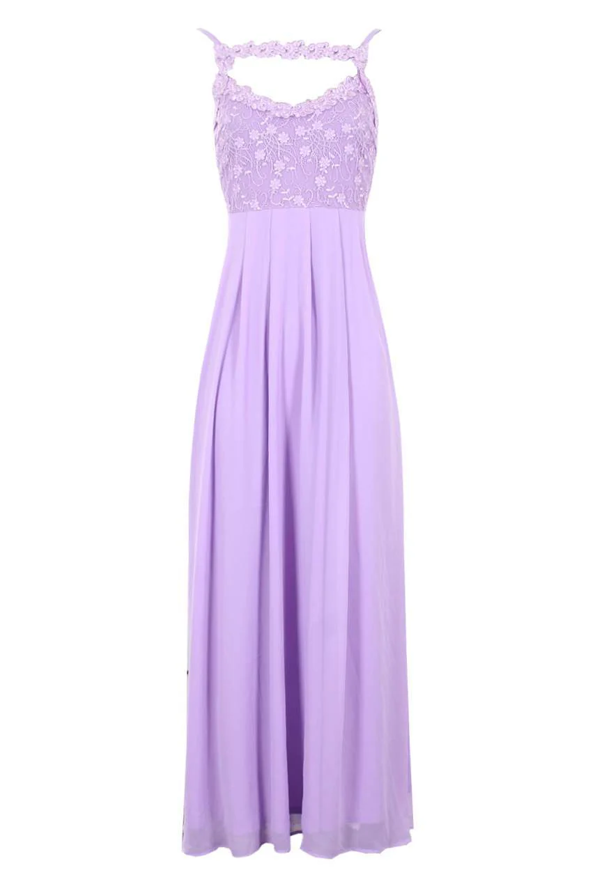 Lilac Crochet Top Maxi Dress - Image 4