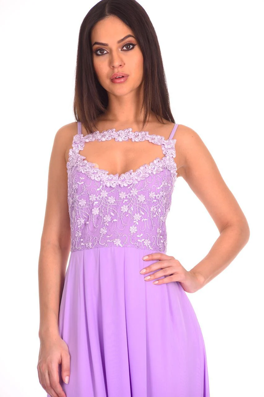Lilac Crochet Top Maxi Dress - Image 5