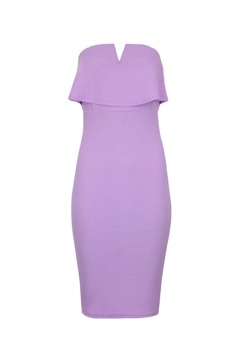 Lilac Notch Front Bodycon Dress - Image 4