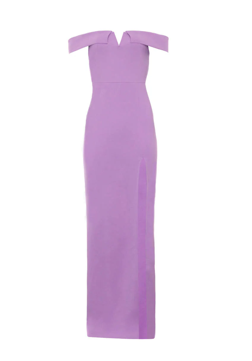 Lilac Off The Shoulder Maxi Dress - Image 4