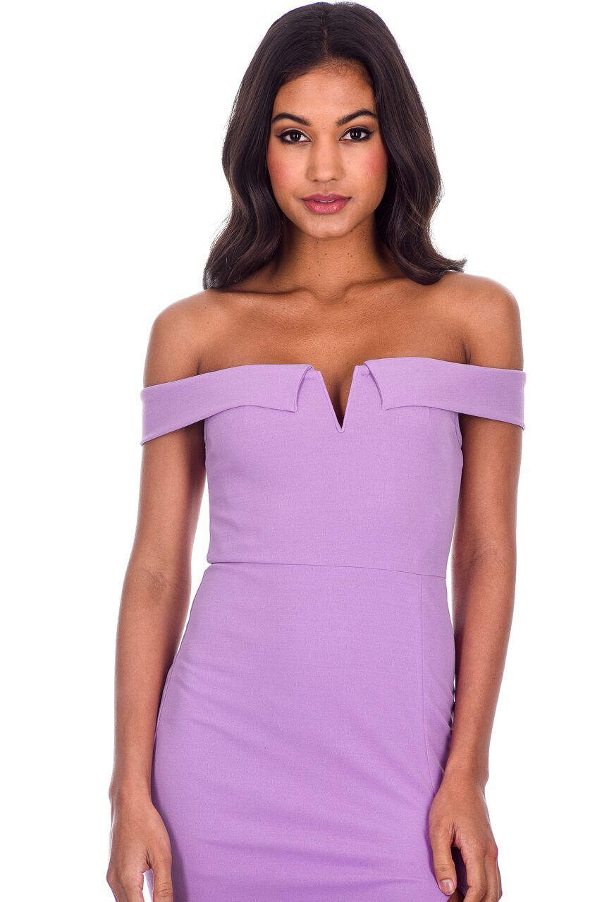 Lilac Off The Shoulder Maxi Dress - Image 5