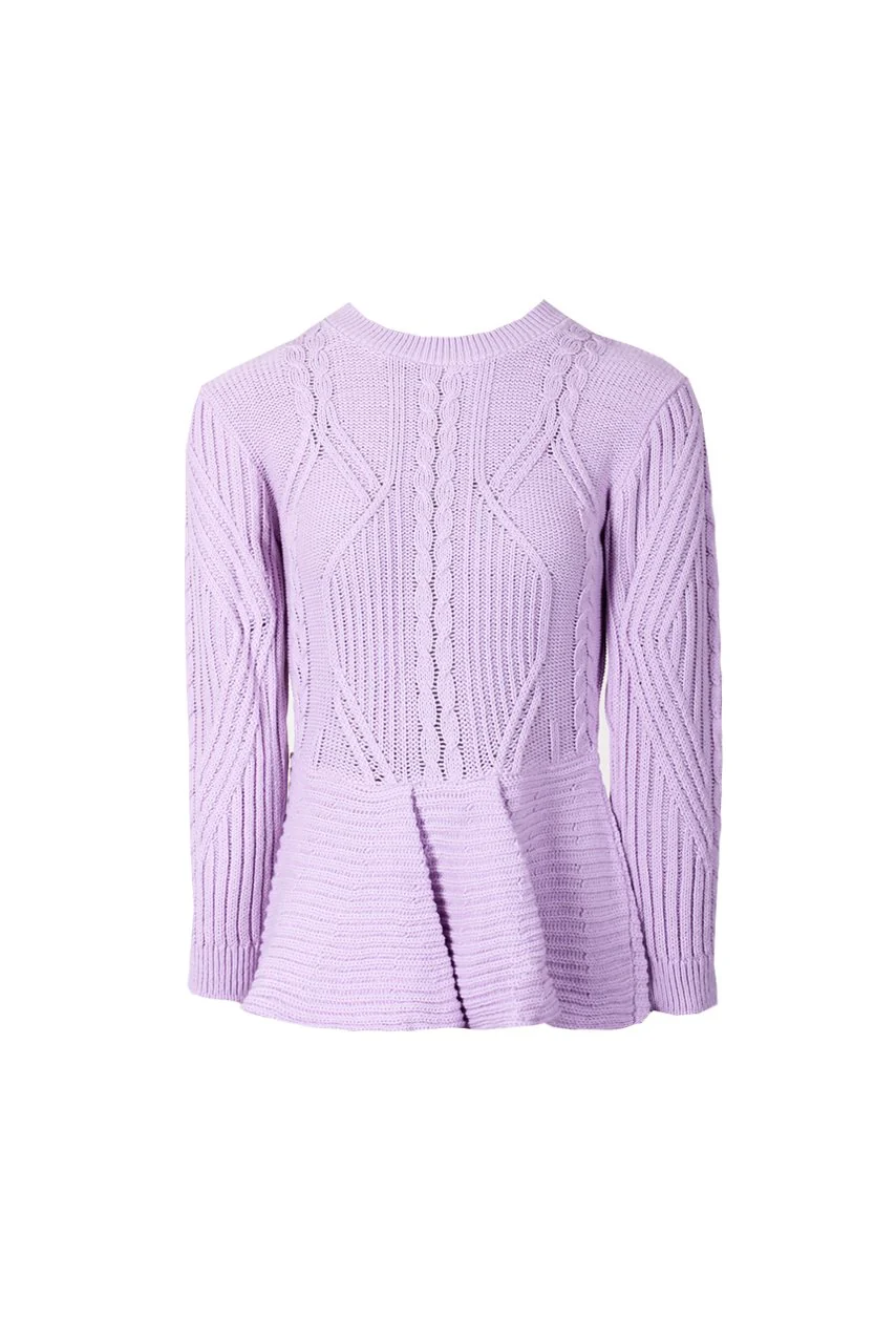 Lilac Peplum Knitted Jumper - Image 4