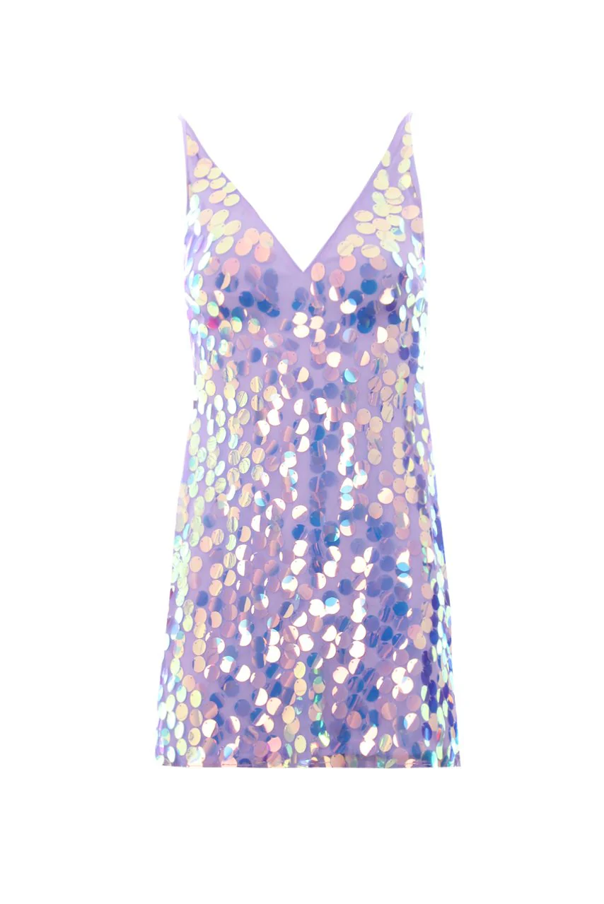 Lilac Sequin Swing Dress - Image 4