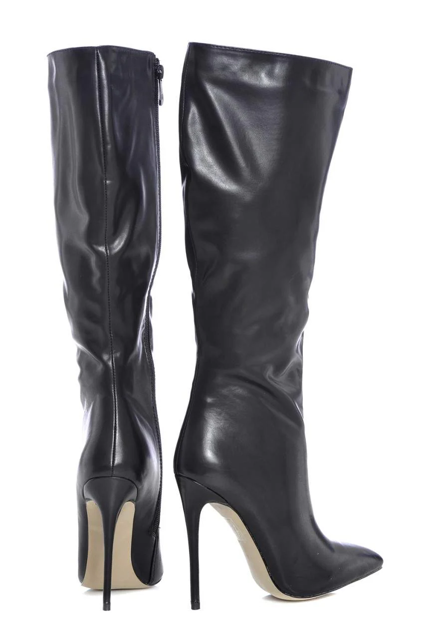 Long Plain Pointy Heeled Boot - Image 3