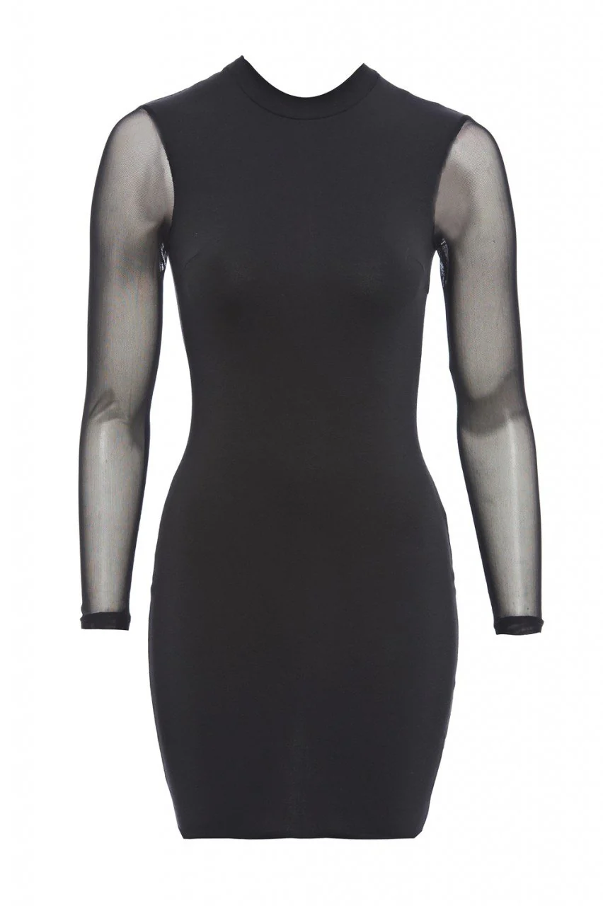 Mesh Arm Bodycon Dress - Image 5