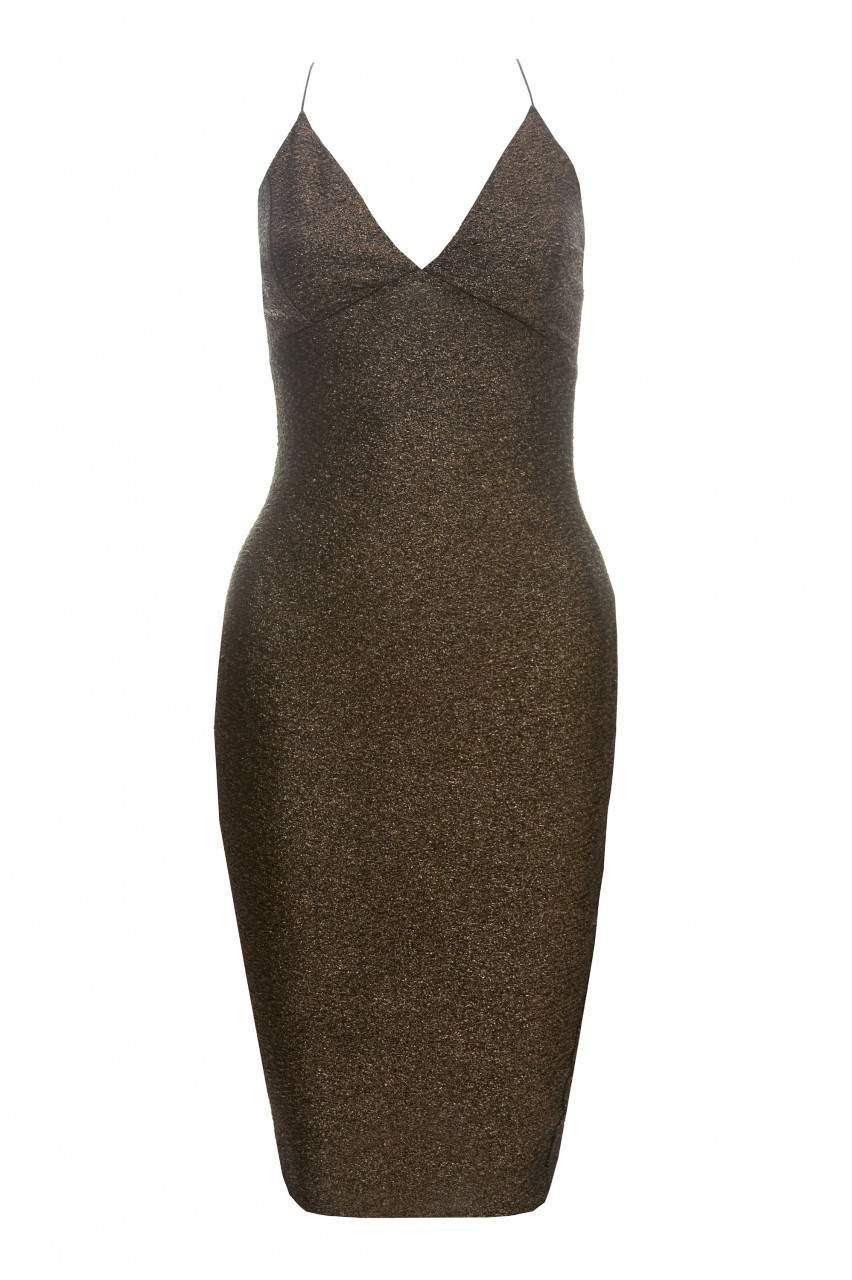 Metallic Strappy Bodycon Dress - Image 5