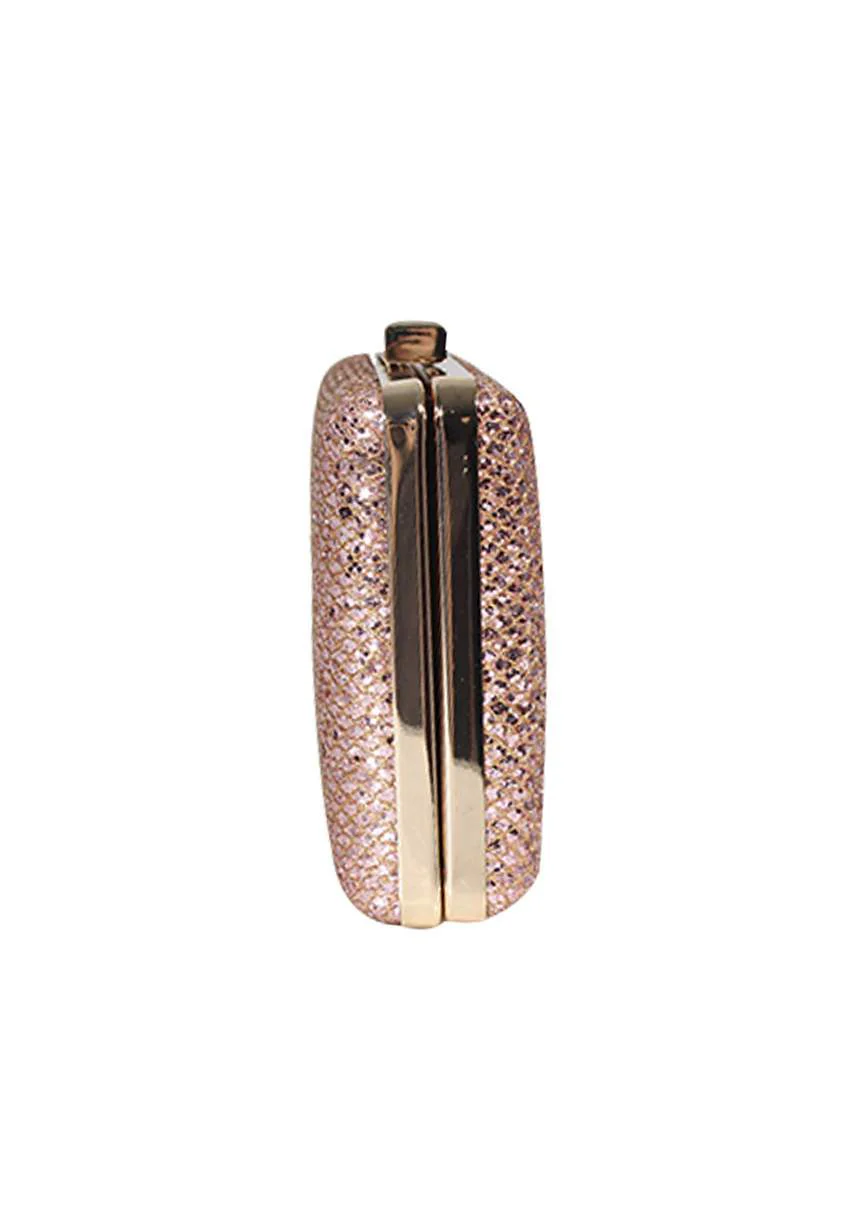 Mini Champagne Clutch With Gold Fastening - Image 2