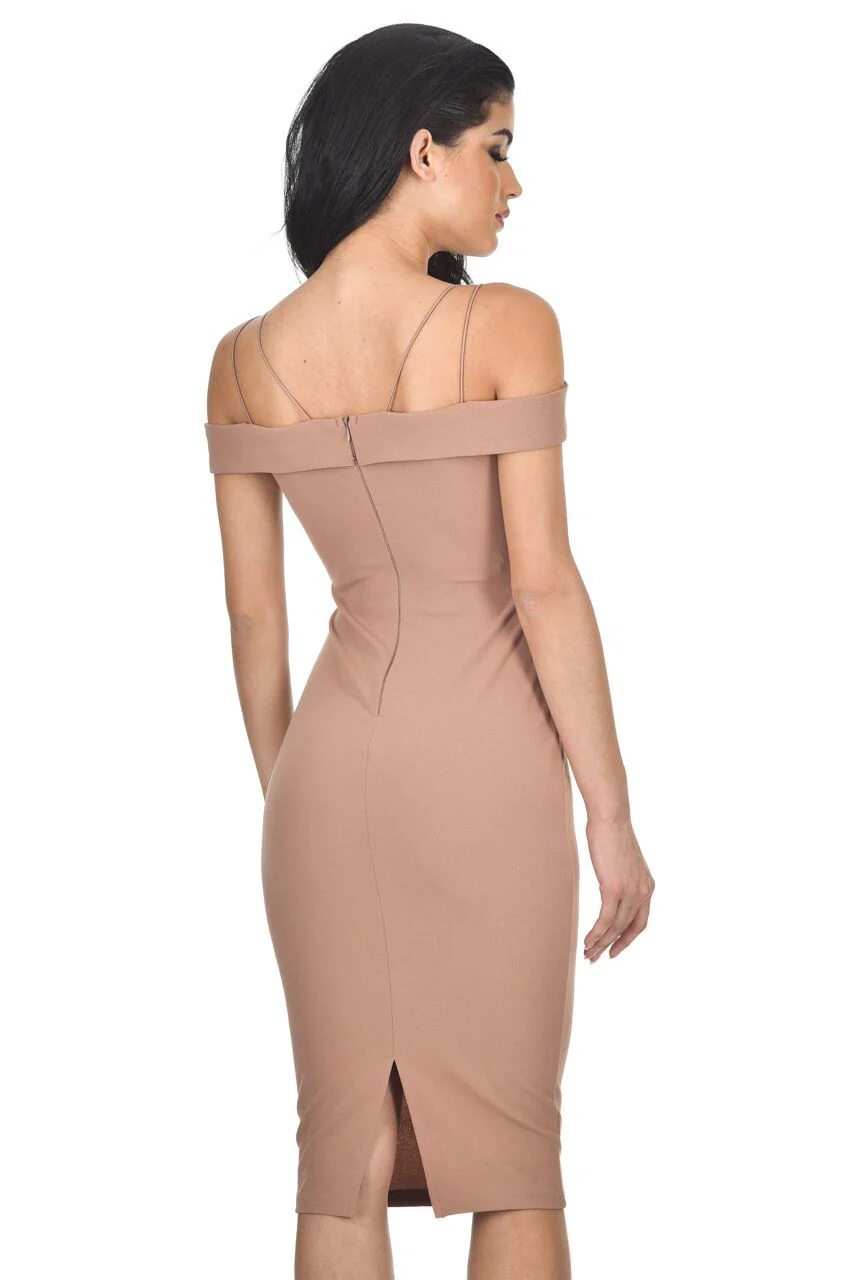 Mink Off The Shoulder Bodycon dress - Image 4