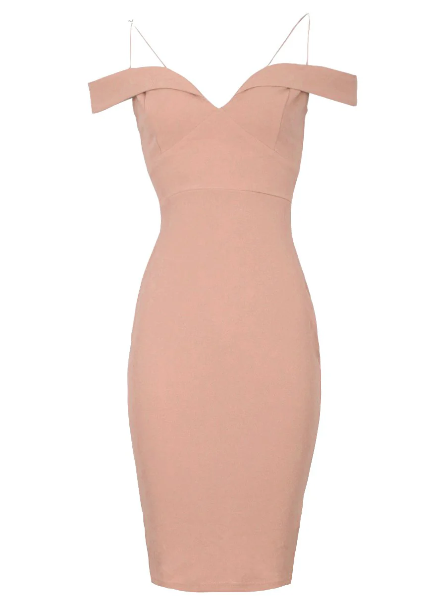 Mink Off The Shoulder Bodycon dress - Image 5