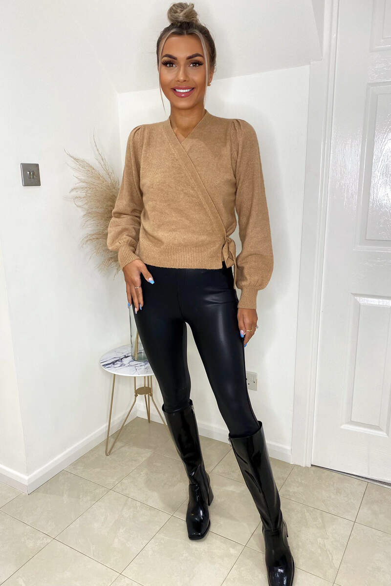 Mocha Ballerina Wrap Cardigan - Image 2