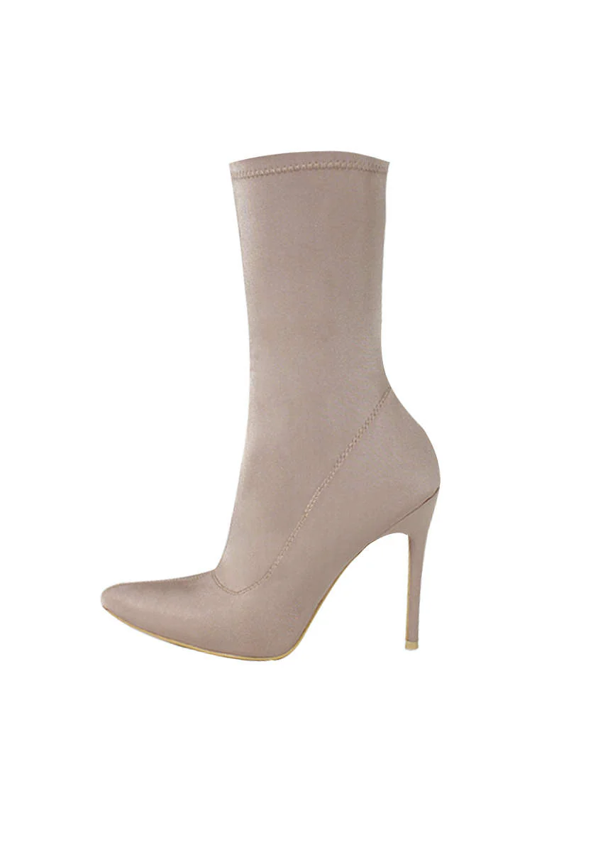 Mocha Stiletto Heel Boots - Image 2