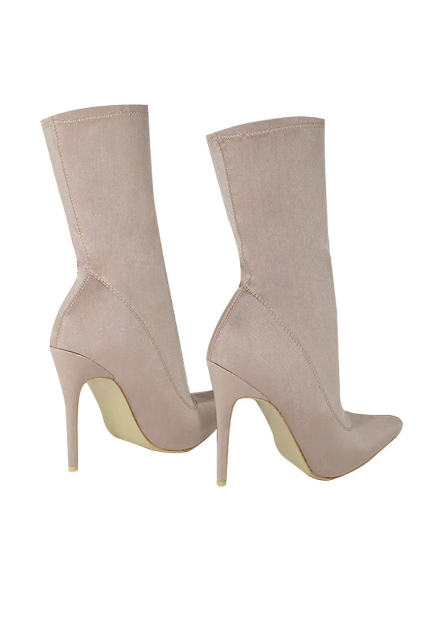 Mocha Stiletto Heel Boots - Image 3