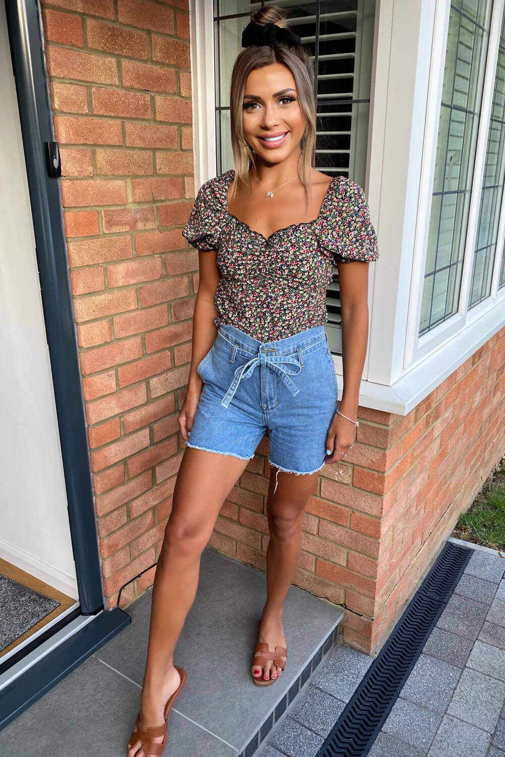 Multi Floral Printed Square Neck Top - Image 3