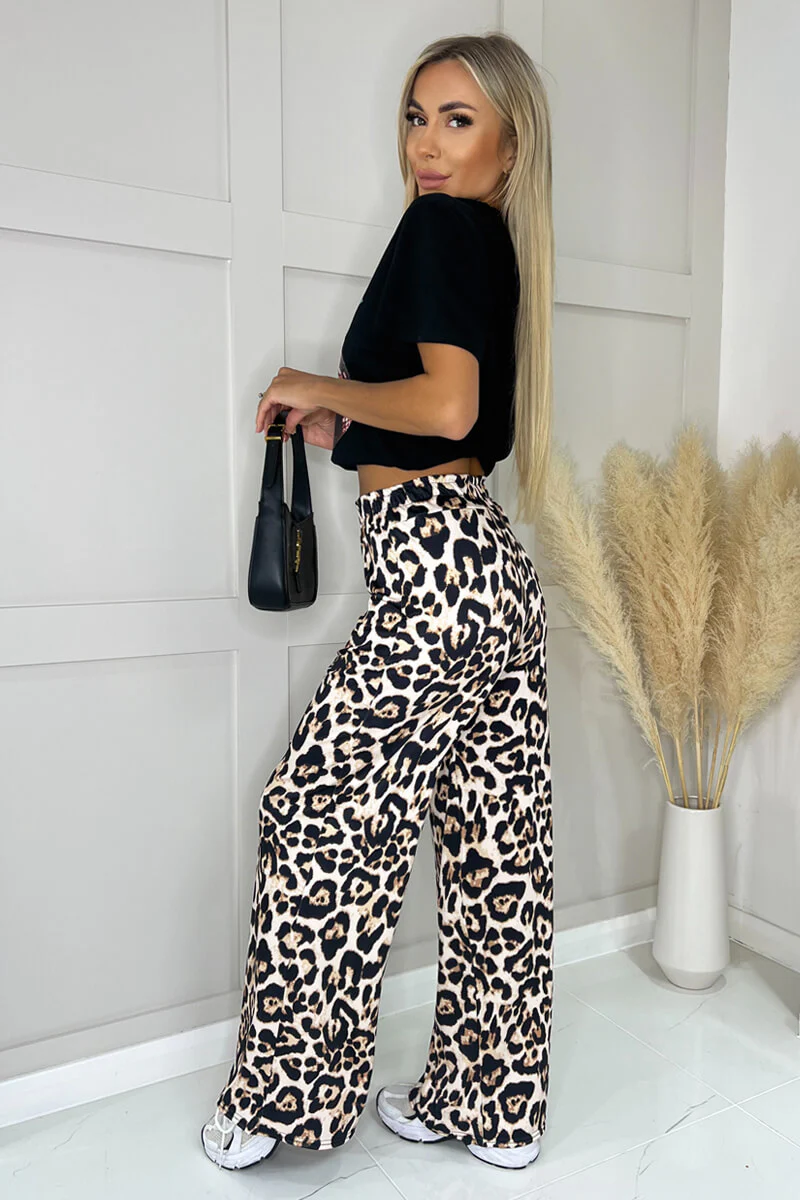 Multi Leopard Print Elasticated Waist Pants - Image 3
