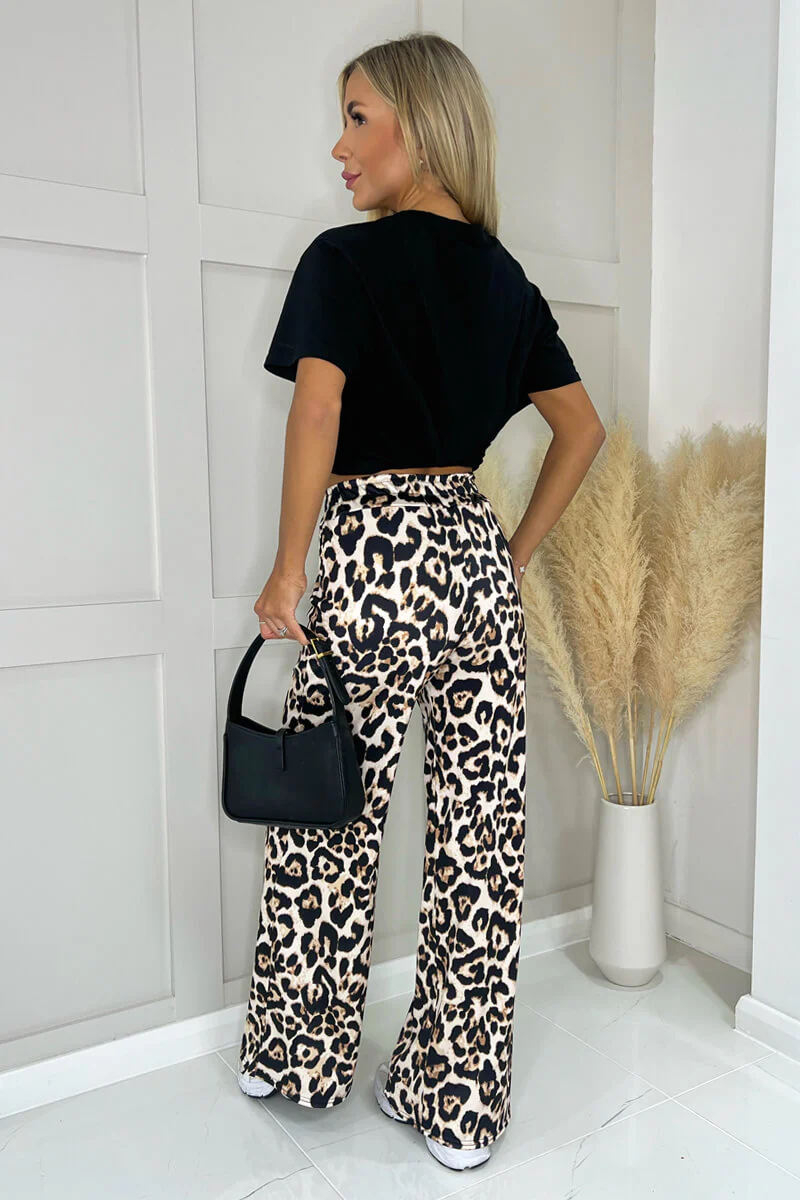Multi Leopard Print Elasticated Waist Pants - Image 4
