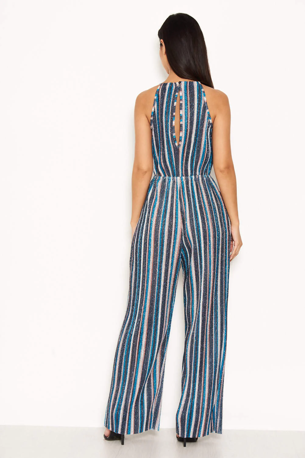 Multi Pleated Stripe Jumpsuit - Image 3