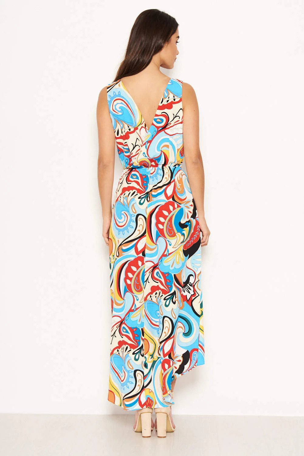Multi Print Frill Maxi Dress - Image 5