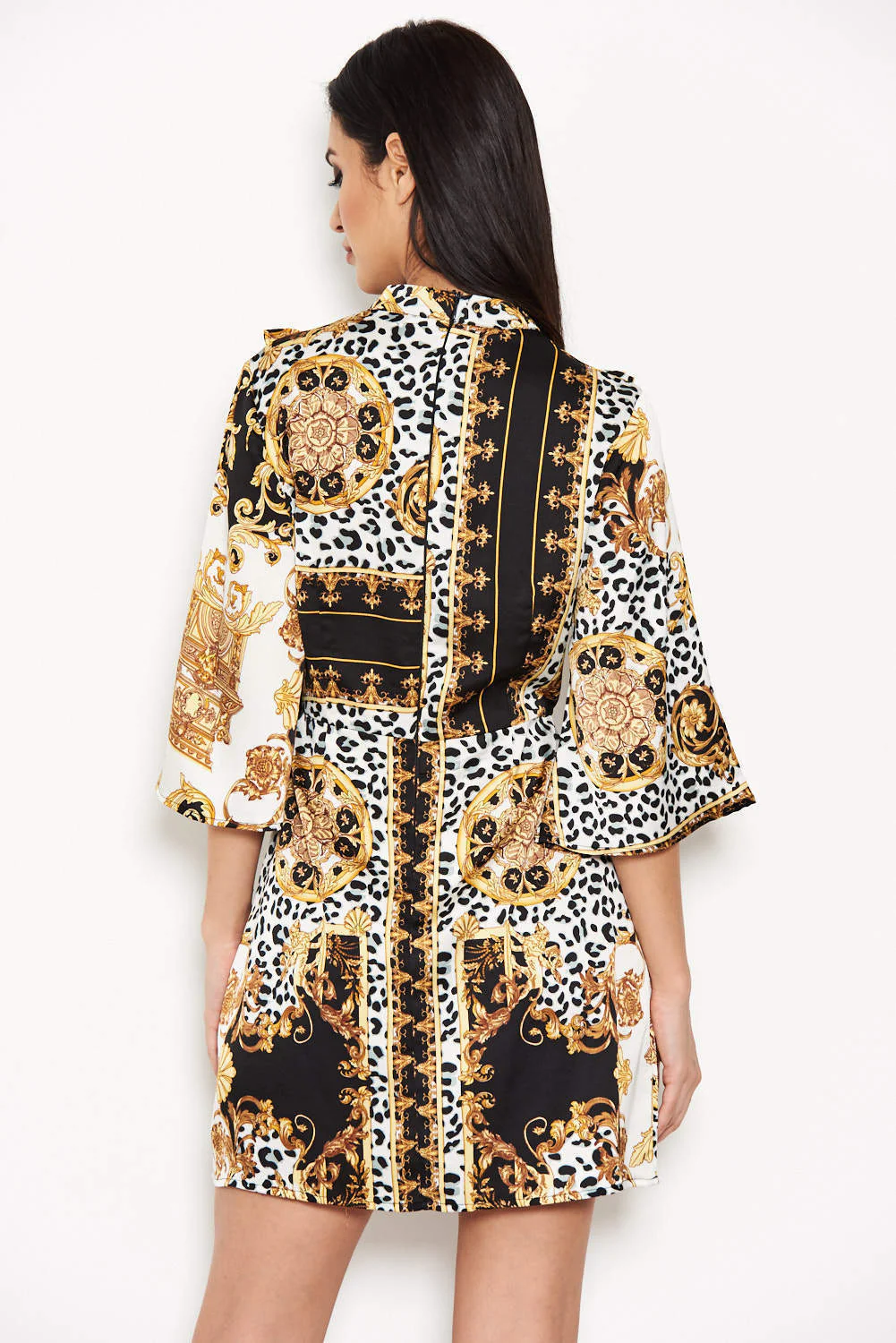 Multi Printed Frill Day Dress - Image 5