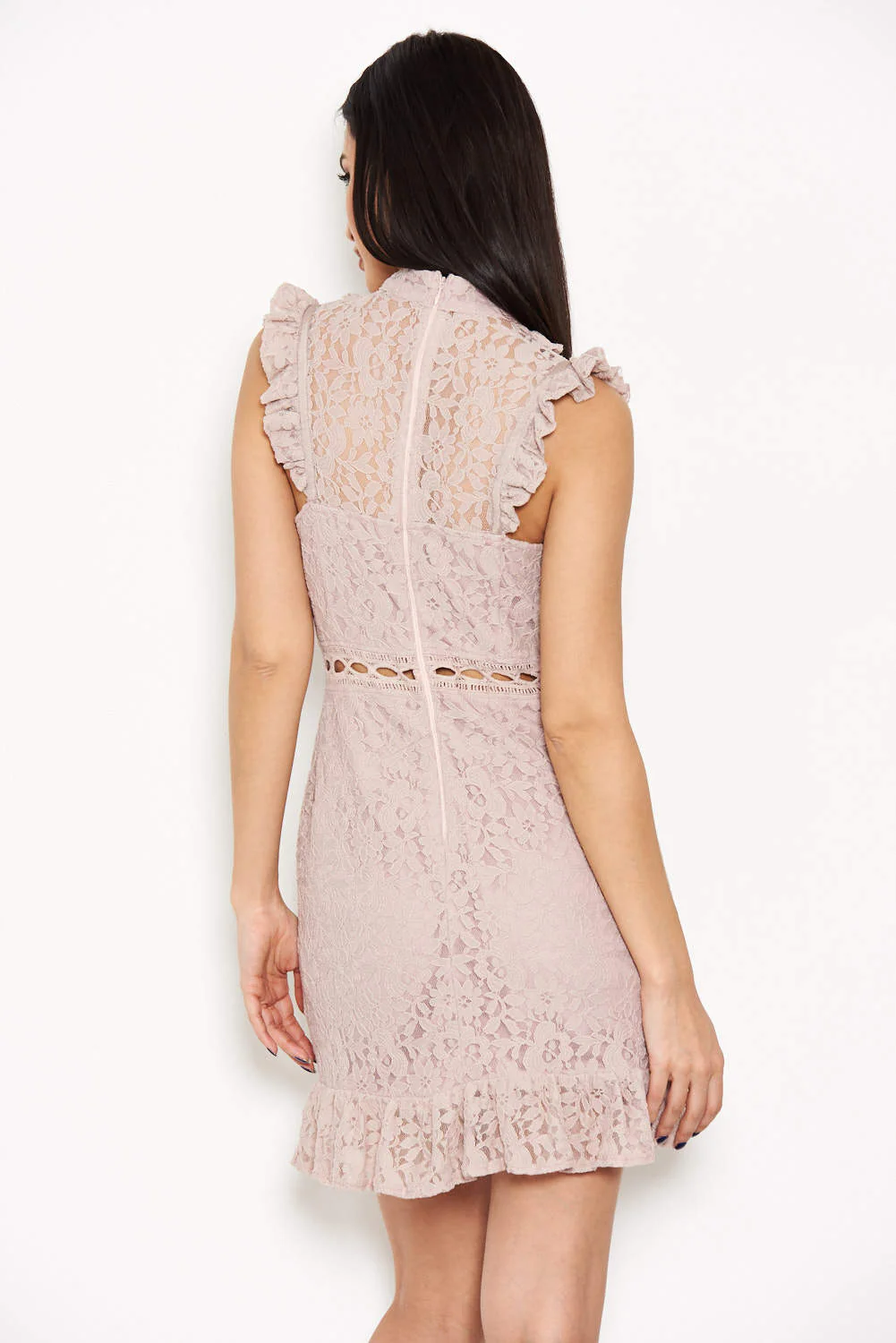 Mushroom Lace Frill Detail Dress - Image 3