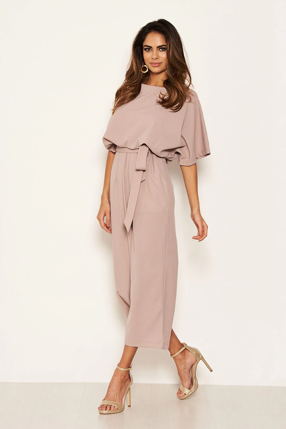 Mushroom Tie Waist Culotte Jumpsuit - Image 2